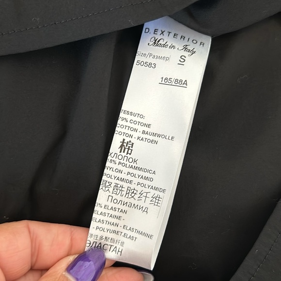 D. Exterior Black Poplin Feather Pocket Blouse - Picture 9 of 9